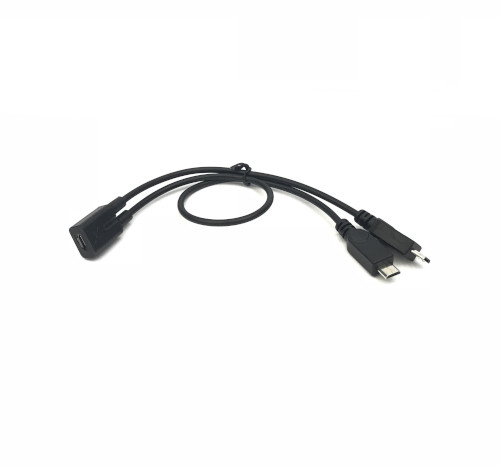 Micro USB F to 2xMicro USB M Short Cable
